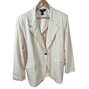 Twiggy London White Single Button Blazer Jacket Sz 2X